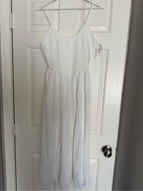 aerie White Spaghetti-Strap Maxi Sundress